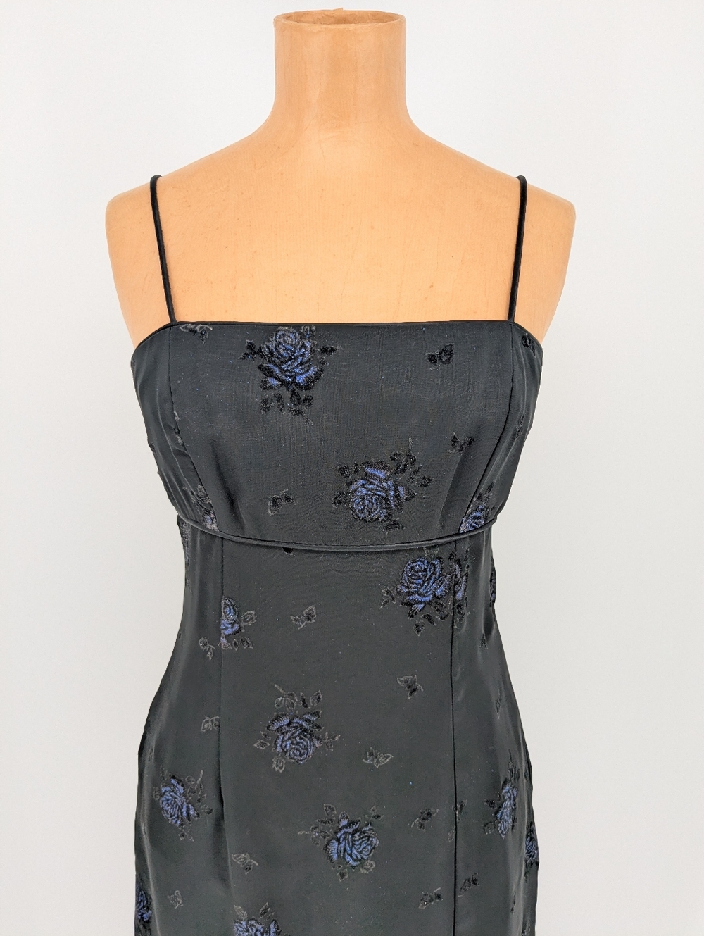 Vintage Morgan & Co Y2K Fairycore Whimsygoth Black Empire Waist Prom Dress 3/4 - Picture 5 of 14